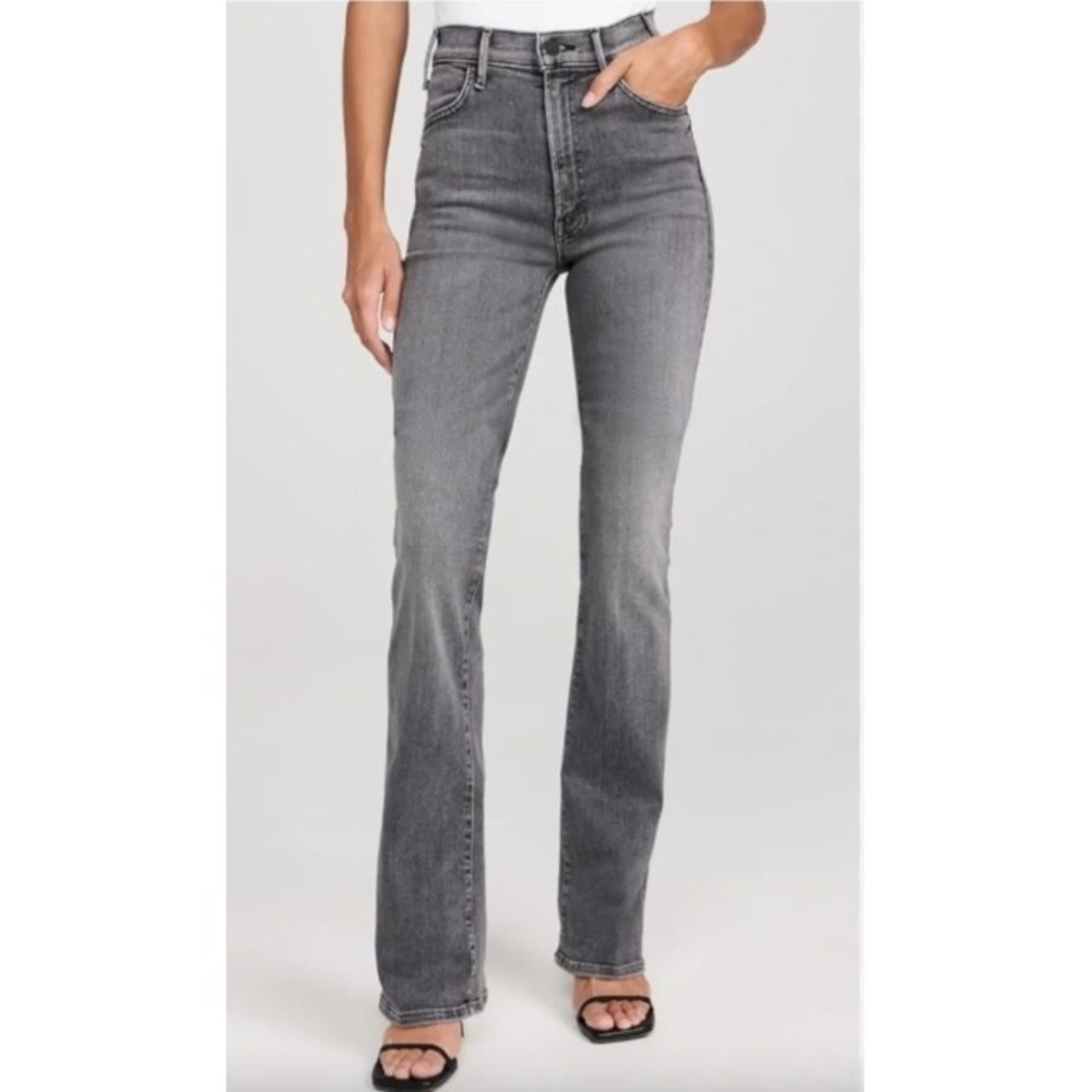 MOTHER The Hustler Heel High Rise Flare Jeans Eight Ball Magic Grey | Size 26